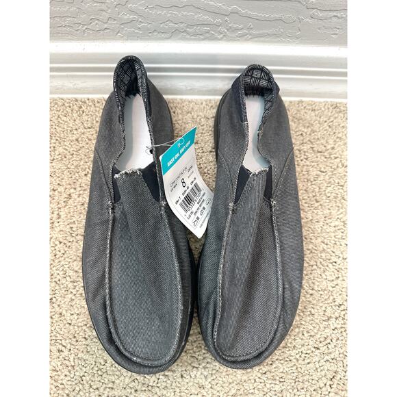 REEF Men’s Cushion Coast Slip-On Shoes Gray Canvas Casual Comfort NWT | Size 8